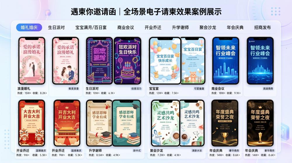 零设计基础也能做高级请柬！几分钟一键套用，省心又好看✨
